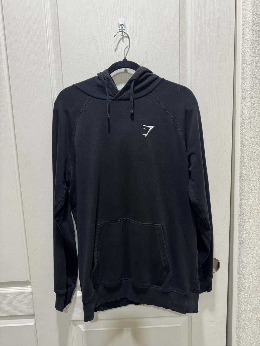 Gymshark Black Washed Pullover Hoodie Logo Sweatshirt Size M